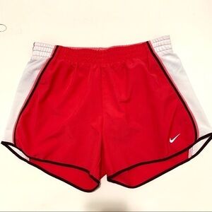 NIKE•dry fit red white running short